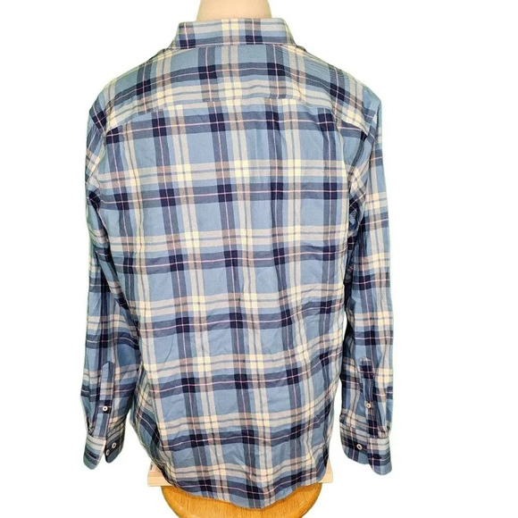 Untuckit Mens Arrowood WF Blue Long Sleeve Flannel Button Down Shirt XXL 2XL - Picture 2 of 4